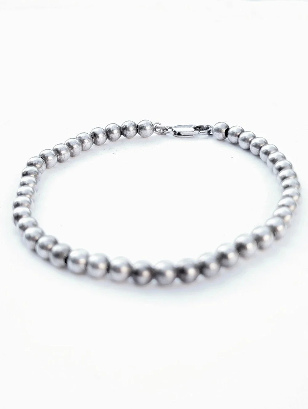Vintage Unisex Sterling Silver Ball Bead Bracelet Made in Italy